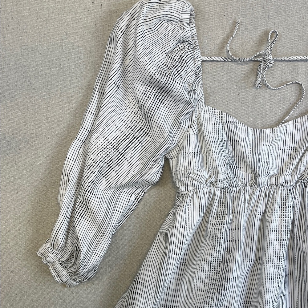 Open Edit Smocked Puff Sleeve Mini Dress Square Neck Cottagecore XS - Picture 3 of 9